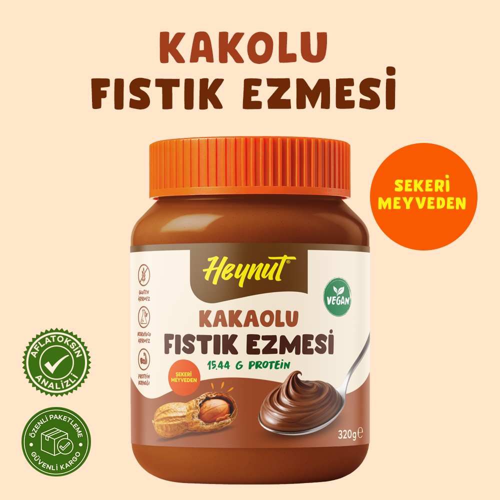 HeynuT Kakaolu Fıstık Ezmesi 320g x 3 Adet - 5