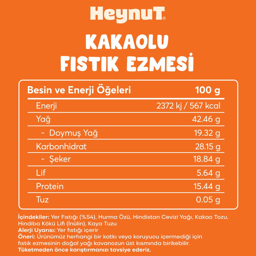 HeynuT Kakaolu Fıstık Ezmesi 800g - 4