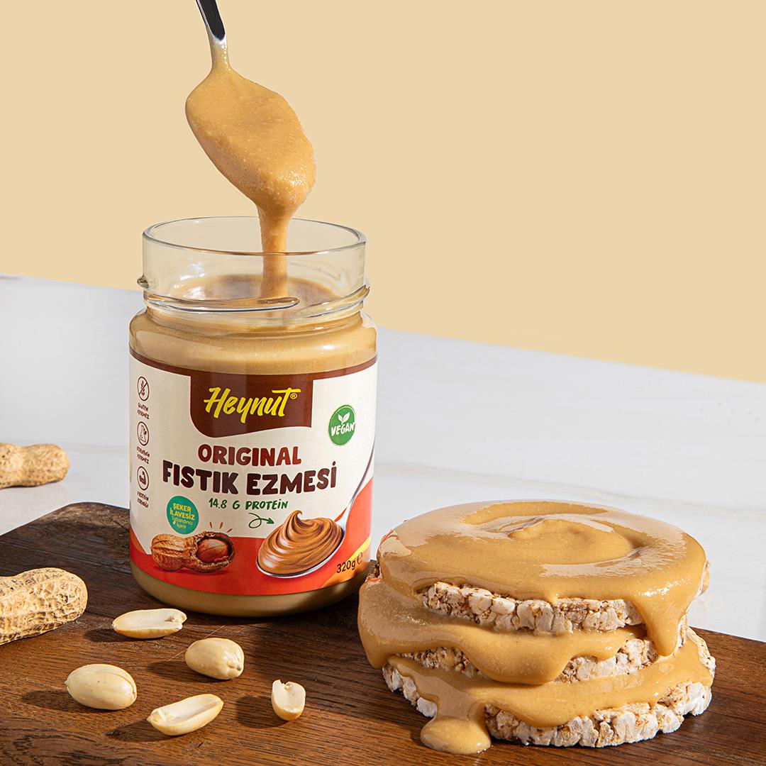 HeynuT Original Şeker İlavesiz Fıstık Ezmesi 320g - 2