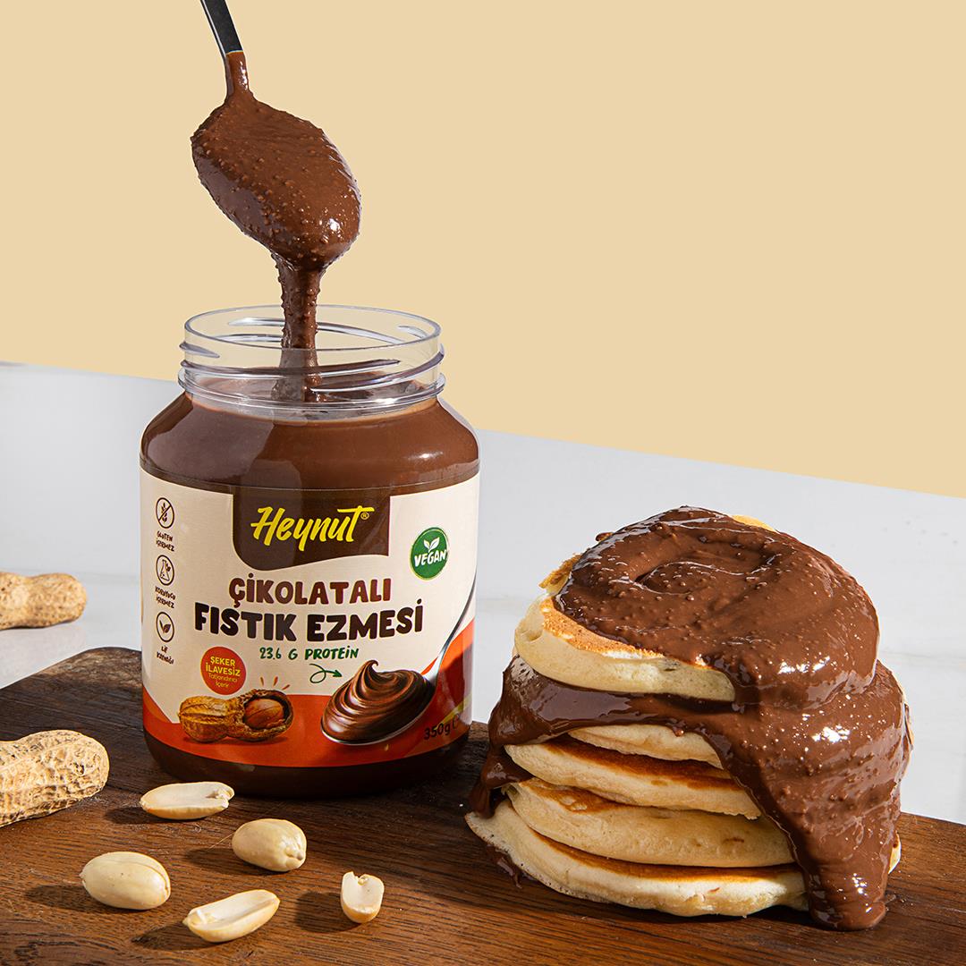 HeynuT Şeker ilavesiz Çikolatalı Fıstık Ezmesi 350g - 3