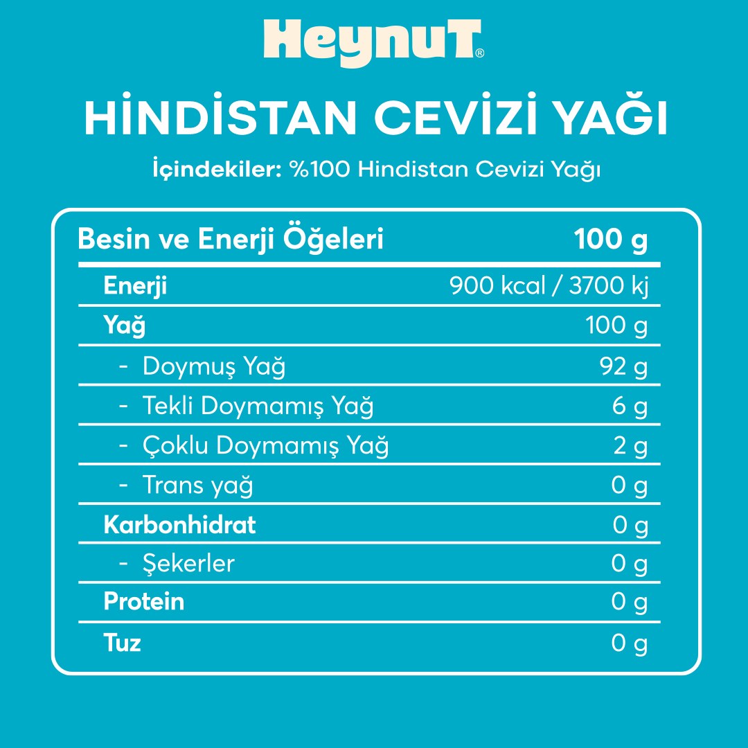 HeynuT Soğuk Sıkım Hindistan Cevizi Yağı 300ml - 3