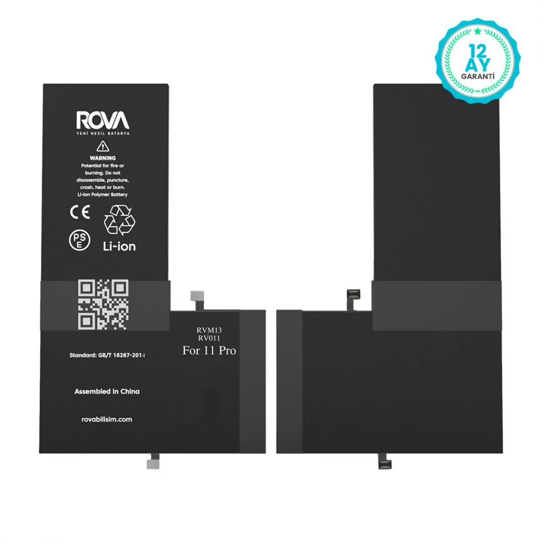 Rova iPhone 11 Pro Yüksek Kapasiteli Batarya Pil 3400 mAh - 3
