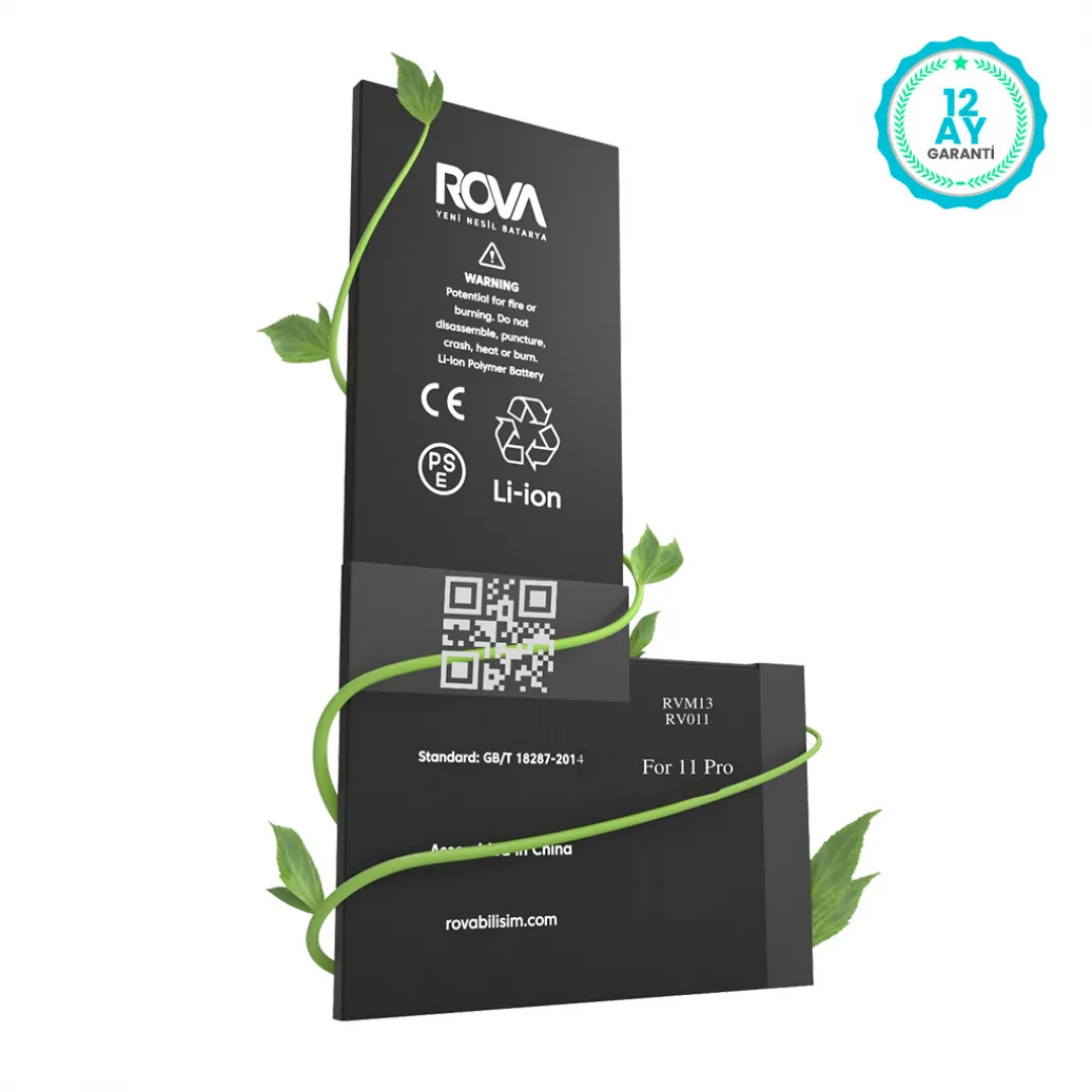 Rova iPhone 11 Pro Yüksek Kapasiteli Batarya Pil 3400 mAh - 4