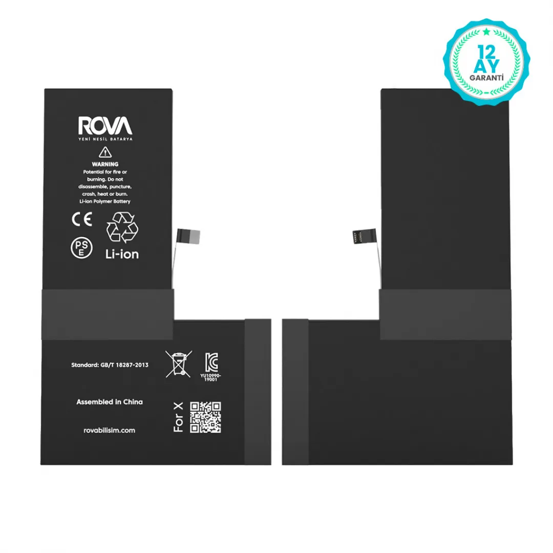 Rova iPhone X Yüksek Kapasiteli Batarya Pil 3235 mAh - 3