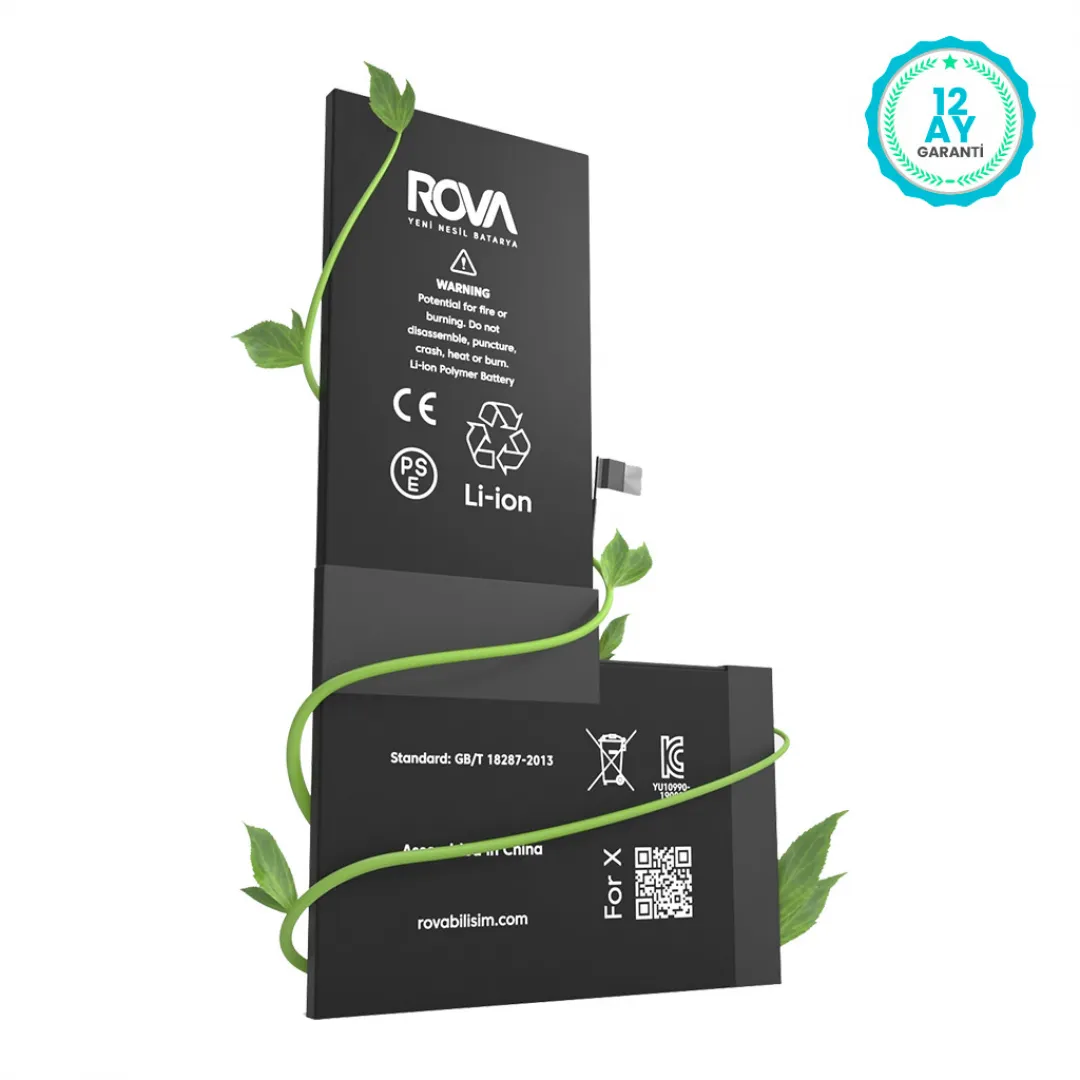 Rova iPhone X Yüksek Kapasiteli Batarya Pil 3235 mAh - 4