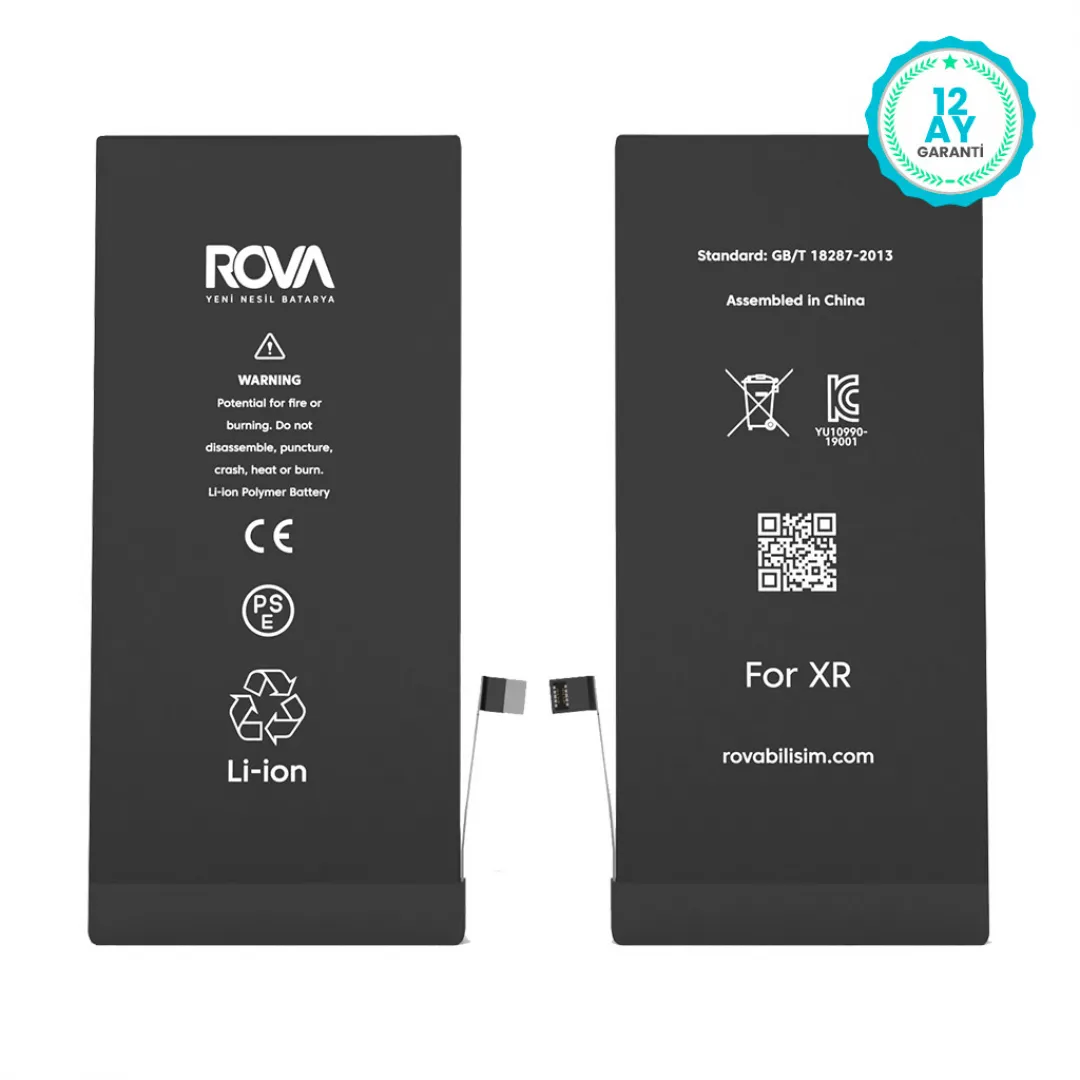 Rova iPhone XR Yüksek Kapasiteli Batarya Pil 3590 mAh - 3