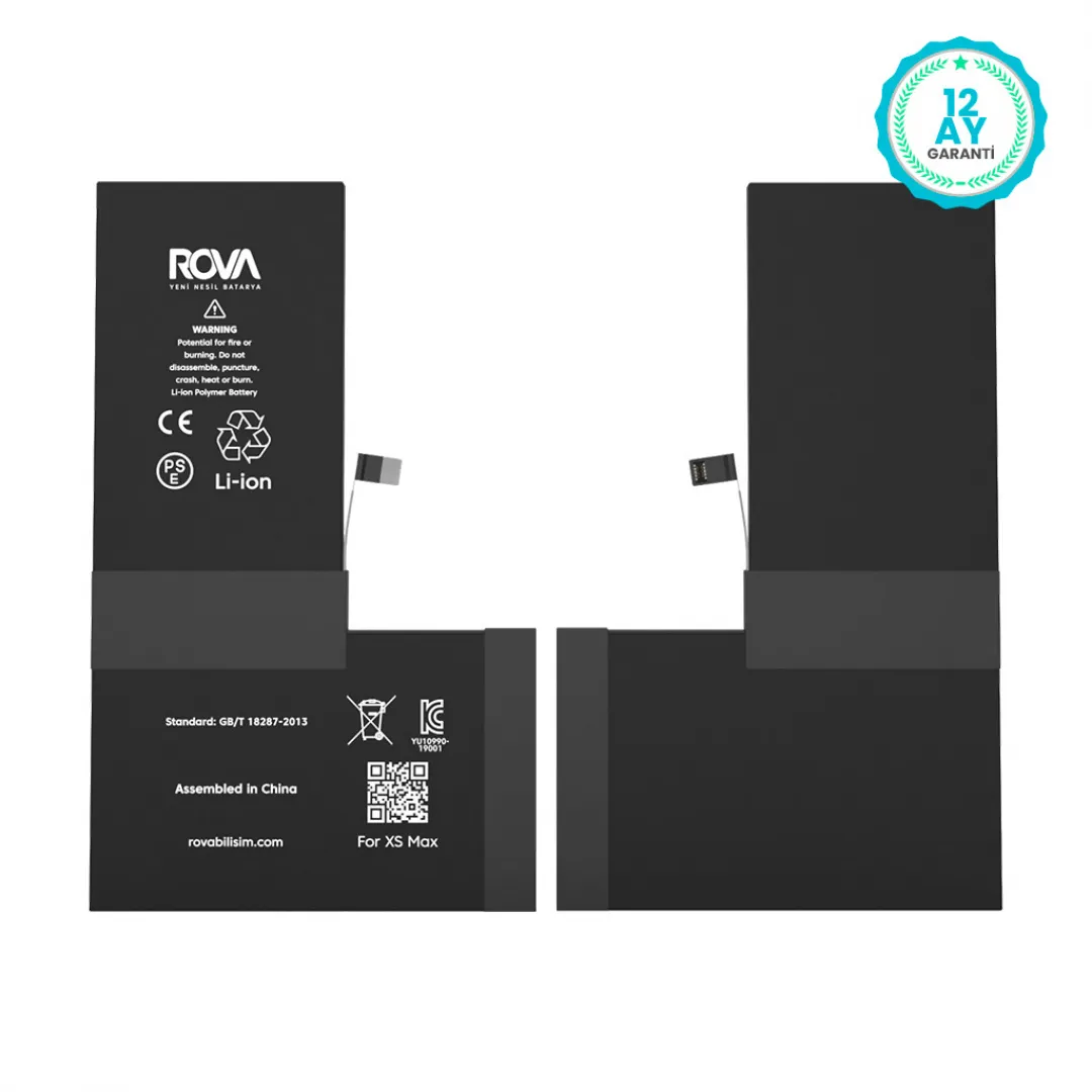 Rova iPhone XS Max Yüksek Kapasiteli Batarya Pil 3700 mAh - 3