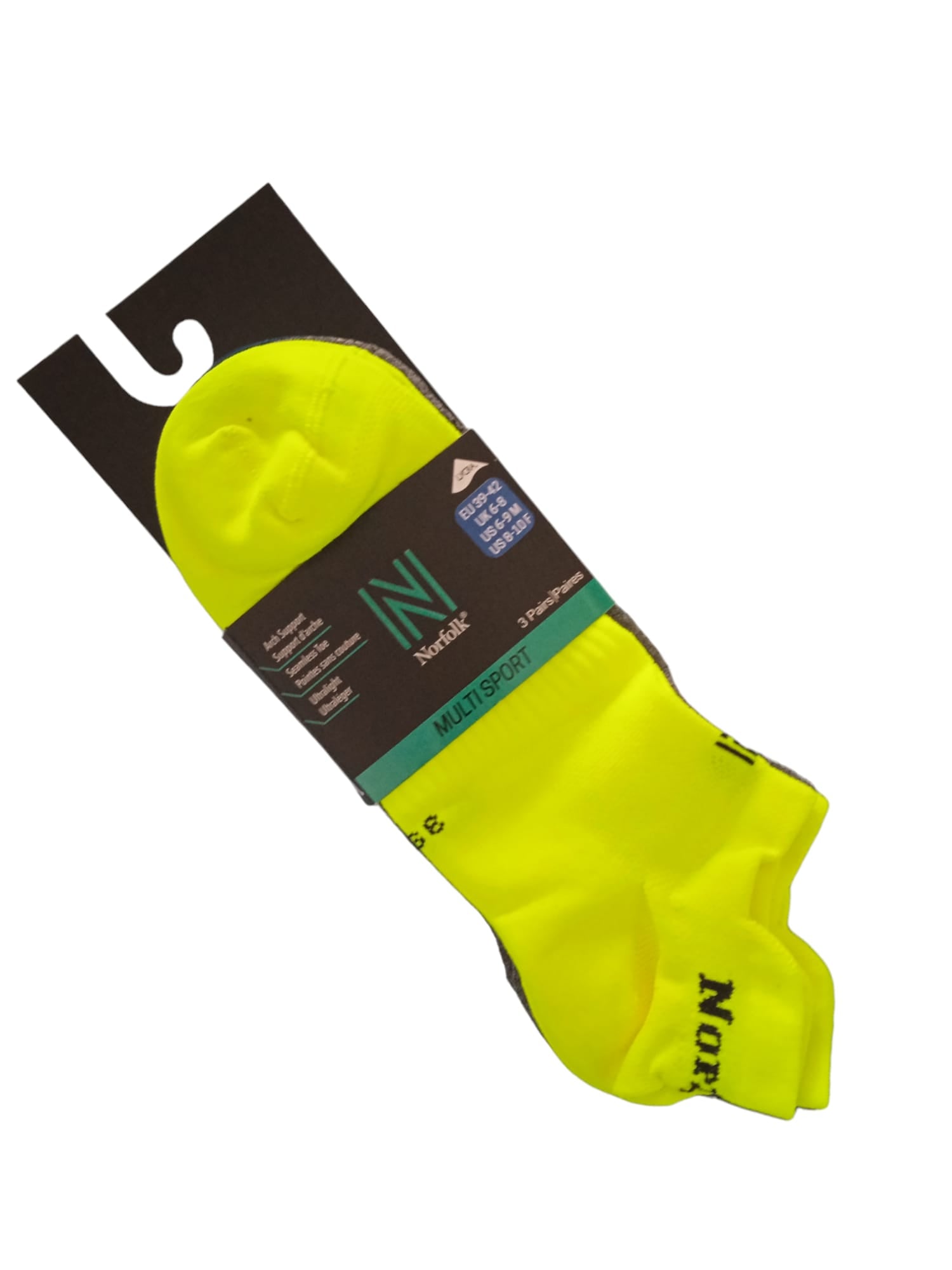 IZZY Multi-Sport Ultra Hafif Düşük Kesim Çorap 3'lü Paket Sarı/Gri/Lacivert - 4