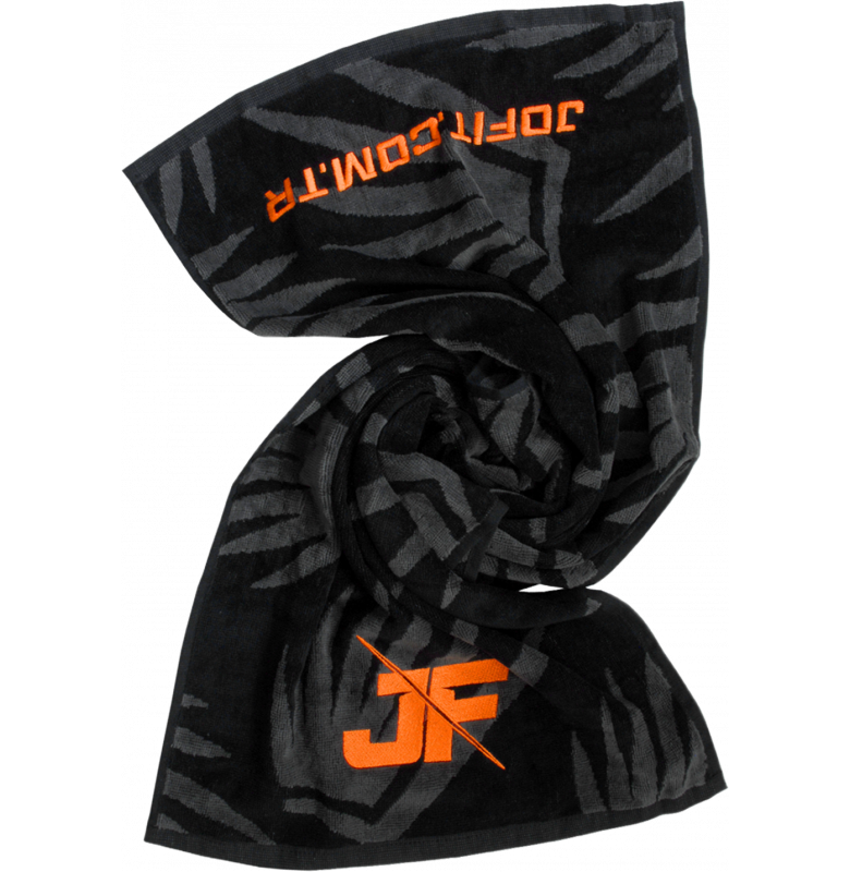 Jofit Sporcu Antrenman Havlu 38x105 cm. Siyah & Turuncu - 2