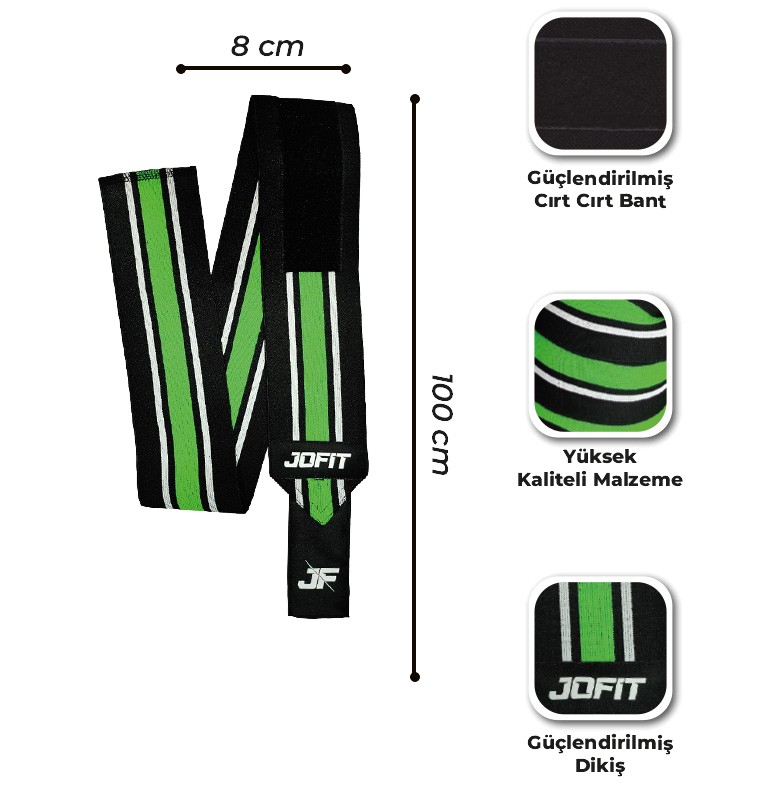 Jofit Elbow Wraps Siyah - Yeşil - 4
