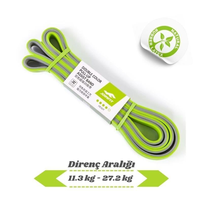 JOINFIT Direnç Lastiği ve Egzersiz Bandı Yeşil-Gri Medium
