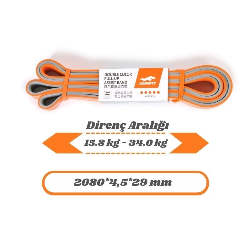 JOINFIT Direnç Lastiği ve Egzersiz Bandı Turuncu-Gri Heavy - 2