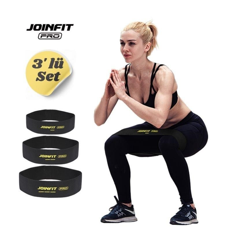 JOINFOT Pro Hip Aerobik ve Egzersiz Bandı Siyah 3 Adet