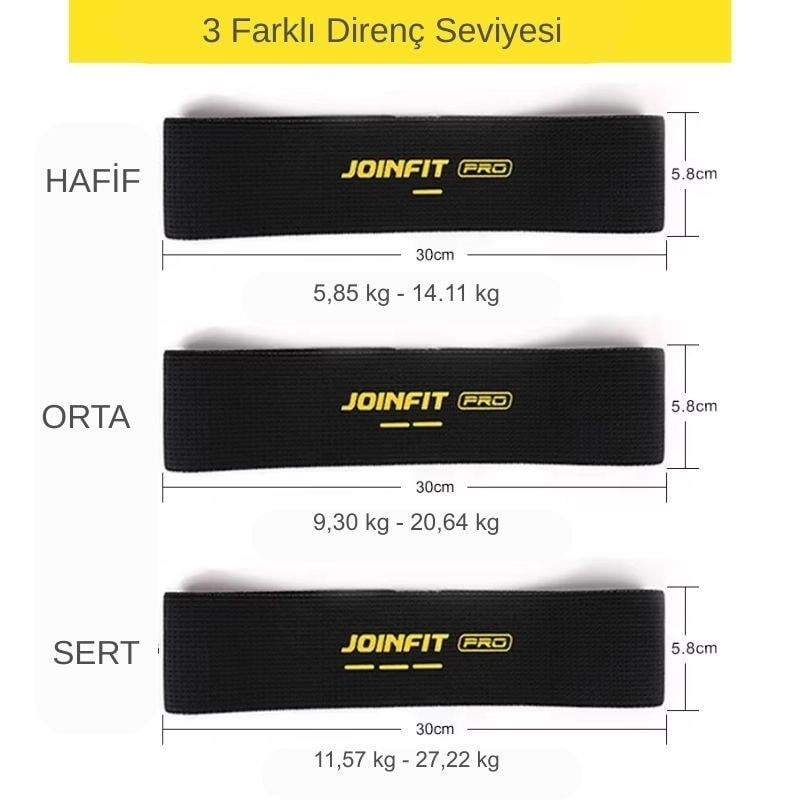 JOINFOT Pro Hip Aerobik ve Egzersiz Bandı Siyah 3 Adet - 2