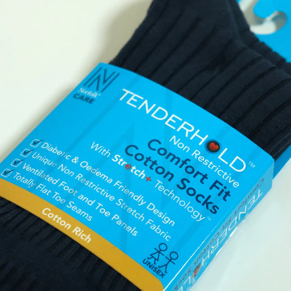 JOSEPH Comfort Fit Tenderhold Pamuklu Diyabet Çorabı 2'li Paket Denim Mavi - 4