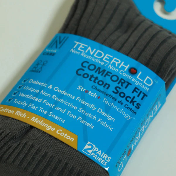 JOSEPH Comfort Fit Tenderhold Pamuklu Diyabet Çorabı 2'li Paket Gri - 4