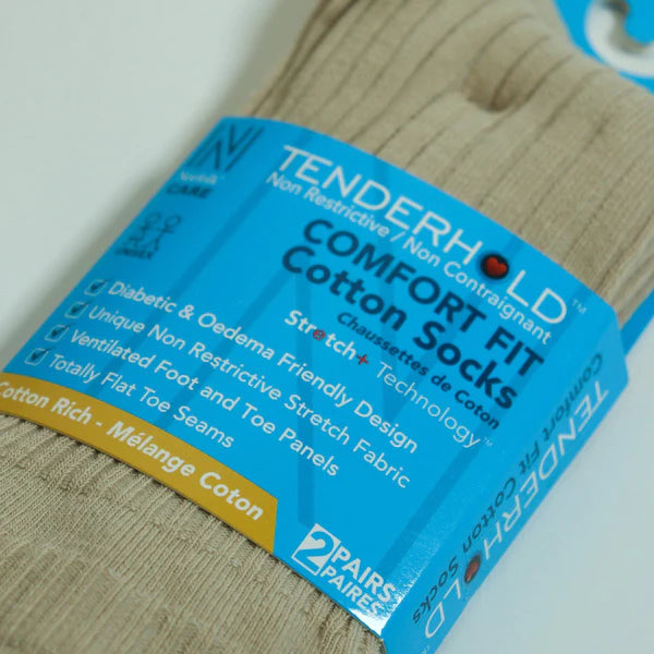 JOSEPH Comfort Fit Tenderhold Pamuklu Diyabet Çorabı 2'li Paket Krem - 4