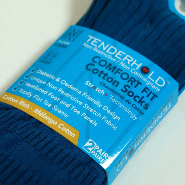 JOSEPH Comfort Fit Tenderhold Pamuklu Diyabet Çorabı 2'li Paket Mavi - 4