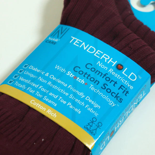 JOSEPH Comfort Fit Tenderhold Pamuklu Diyabet Çorabı 2'li Paket Şarap - 4