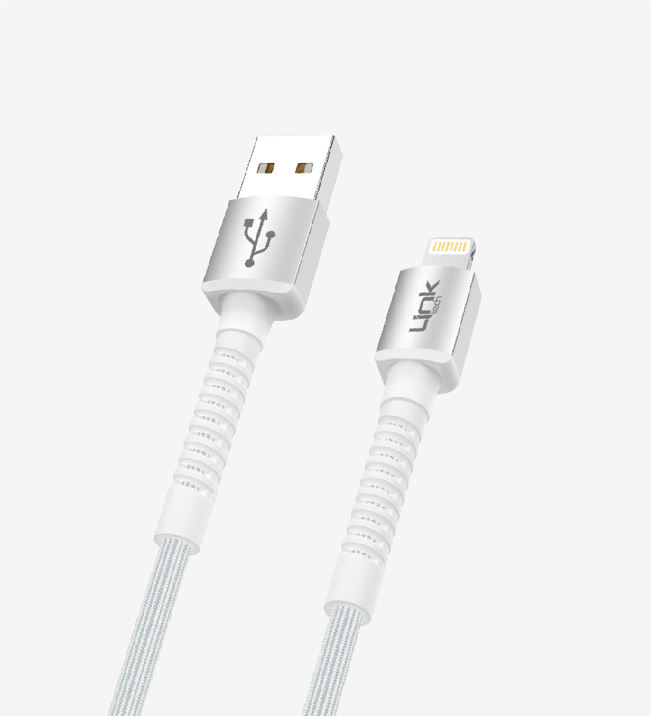 K550 Safe & Fast 1m Braided Metal Head Lightning iPhone Charging Cable - 10