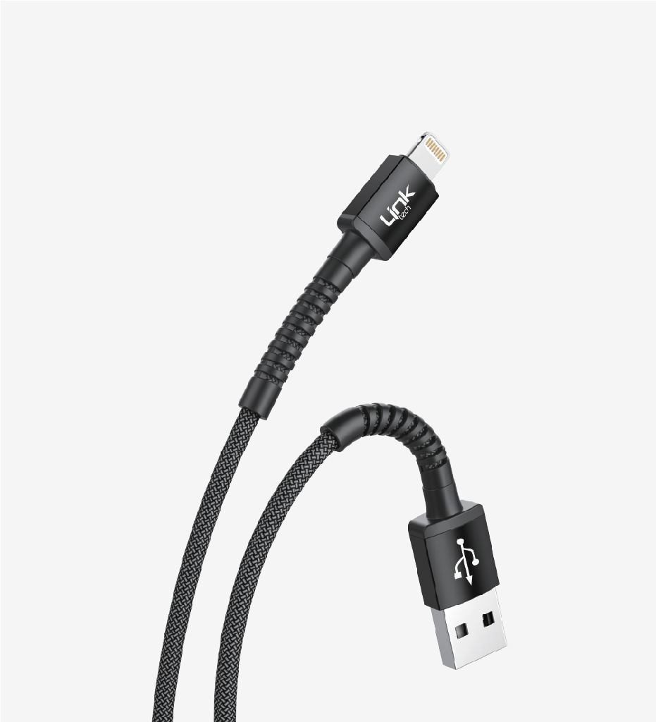 K550 Safe & Fast 1m Braided Metal Head Lightning iPhone Charging Cable Package - 3