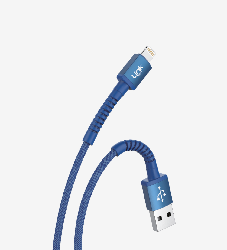 K550 Safe & Fast 1m Braided Metal Head Lightning iPhone Charging Cable Package - 5