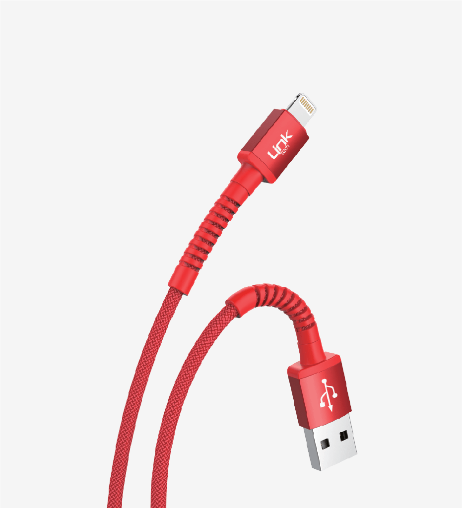 K550 Safe & Fast 1m Braided Metal Head Lightning iPhone Charging Cable Package - 9