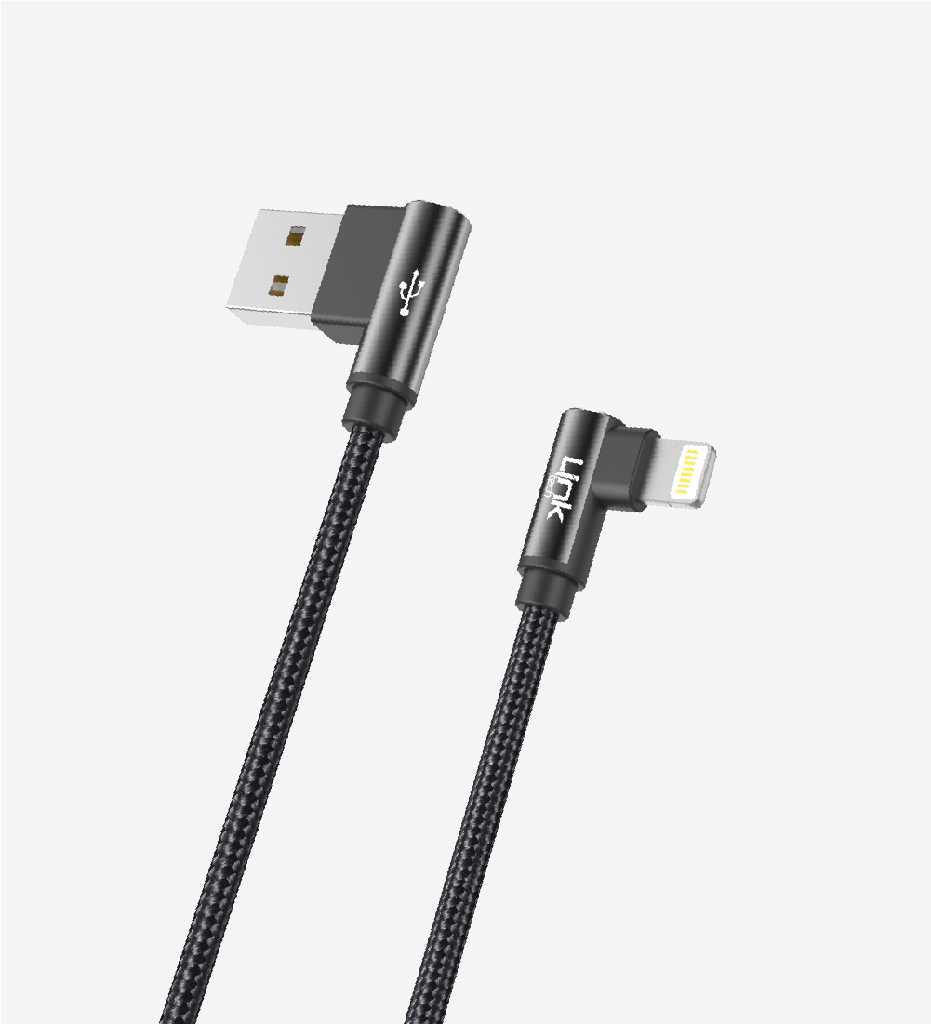 K593 Gaming 1500mm 3A Braided USB Lightning Charging Cable with 90° Degrees Metallic Head - 4