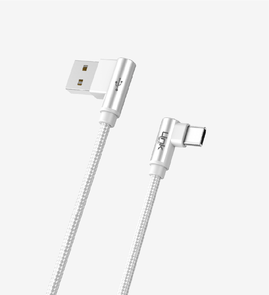 K594 Gaming 1500mm 3A Braided USB Type-C Charging Cable with 90° Degrees Metallic Head - 5