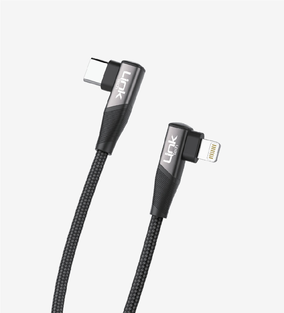K596 Gaming 1500mm 3A 60W Braided Type-C Lightning Charging Cable with 90° Degrees Metallic Head