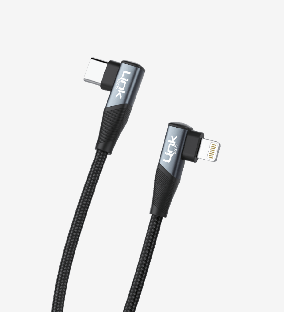 K596 Gaming 1500mm 3A 60W Braided  Type-C Lightning Charging Cable with 90° Degrees Metallic Head - 4