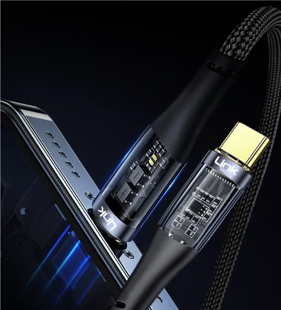 K674 2in1 Transparent 130cm 60W Type-C → (Type-C + Lightning) Data Cable - 4