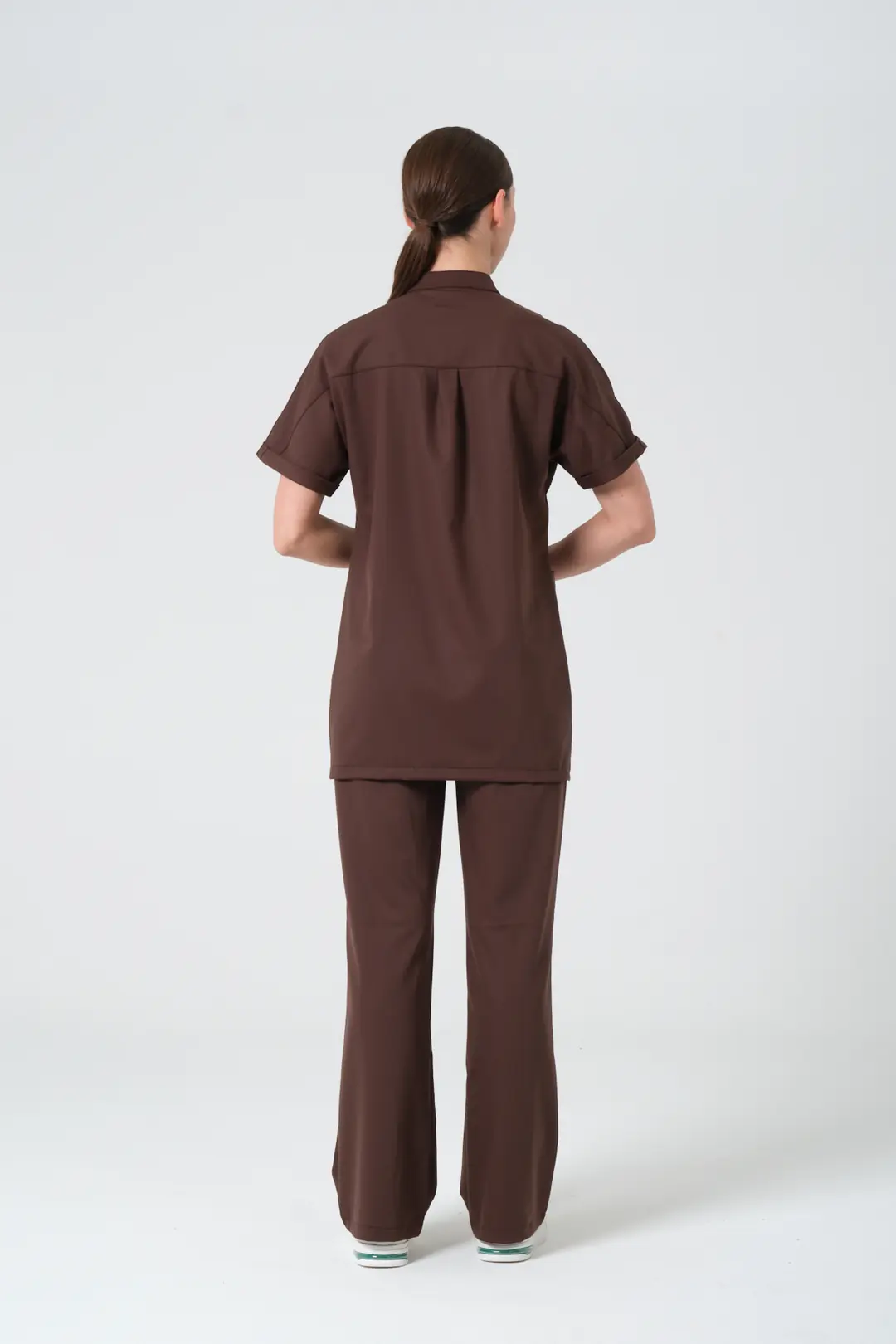 KAHVERENGİ - SAĞLIK ÇALIŞANLARI İSPANYOL PAÇA ALT ÜNİFORMA (ELITE) - 3