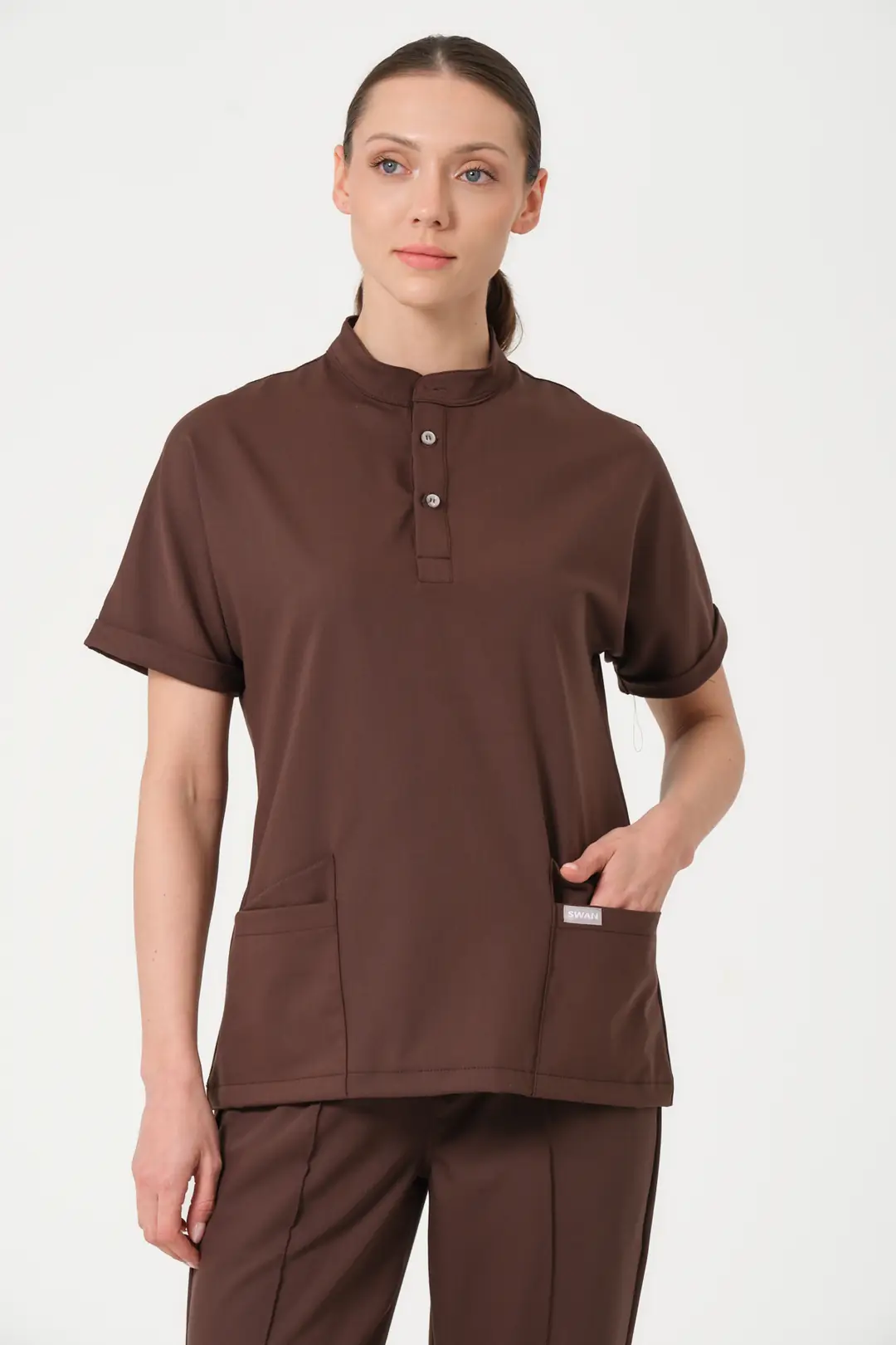 KAHVERENGİ -SAĞLIK ÇALIŞANLARI ÜST ÜNİFORMA (ELITE)