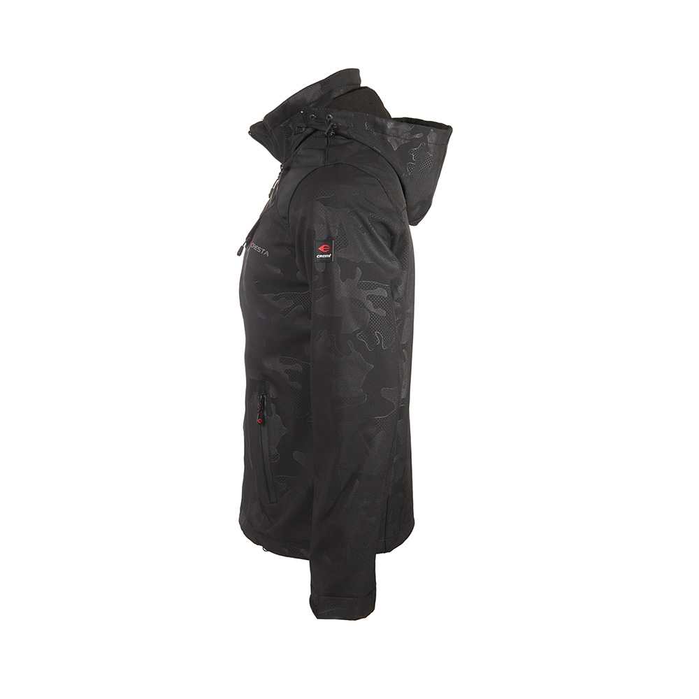Kaplamalı ve Kapüşonlu Desenli Softshell Ceket - 2