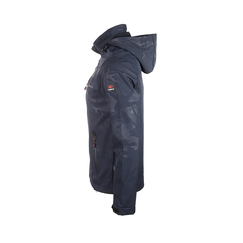 Kaplamalı ve Kapüşonlu Desenli Softshell Ceket - 3