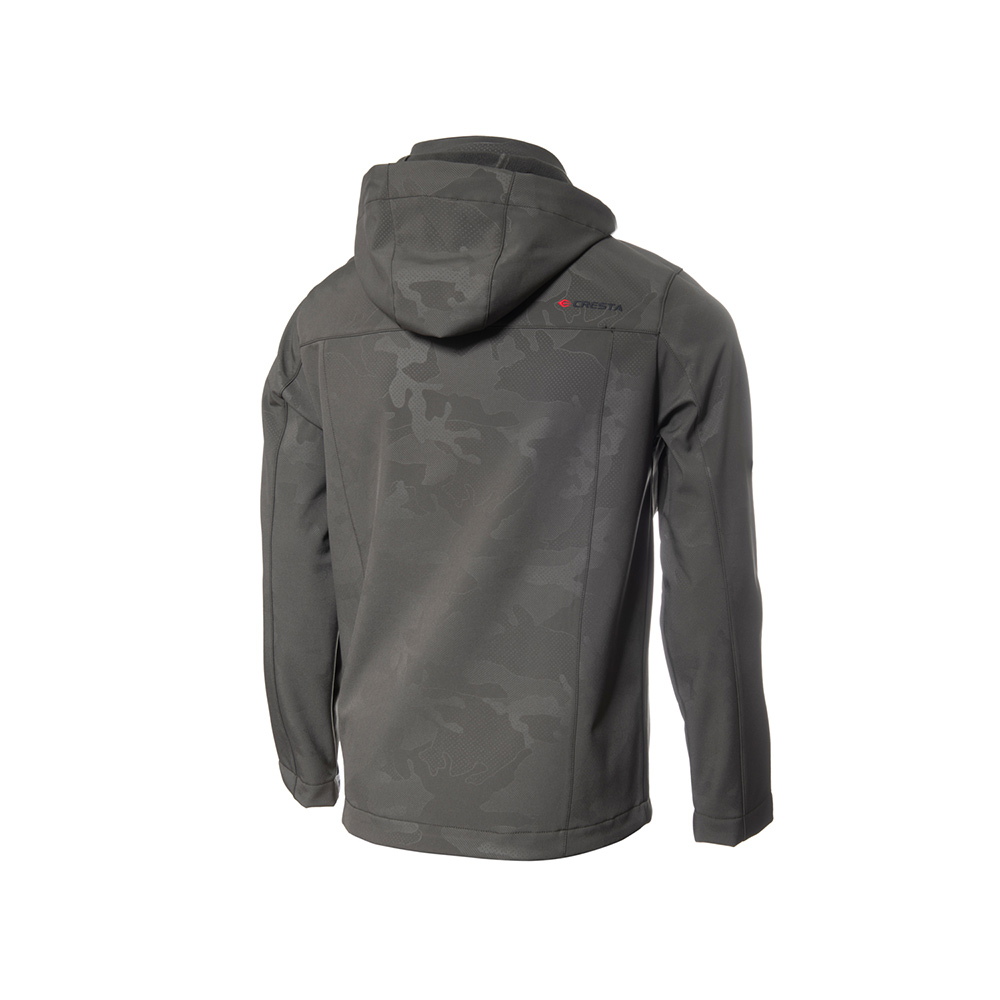 Kaplamalı ve Kapüşonlu Desenli Softshell Ceket - 3