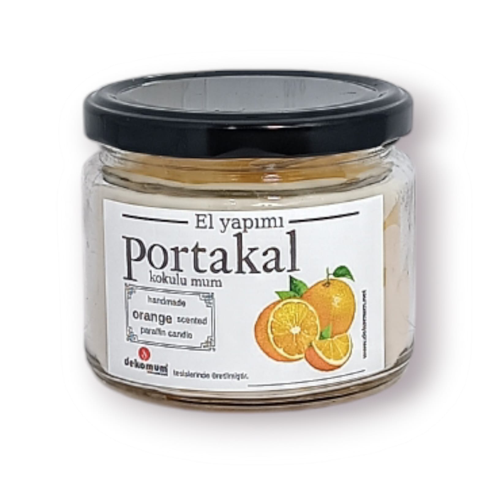 Kokulu kavanoz mum portakal