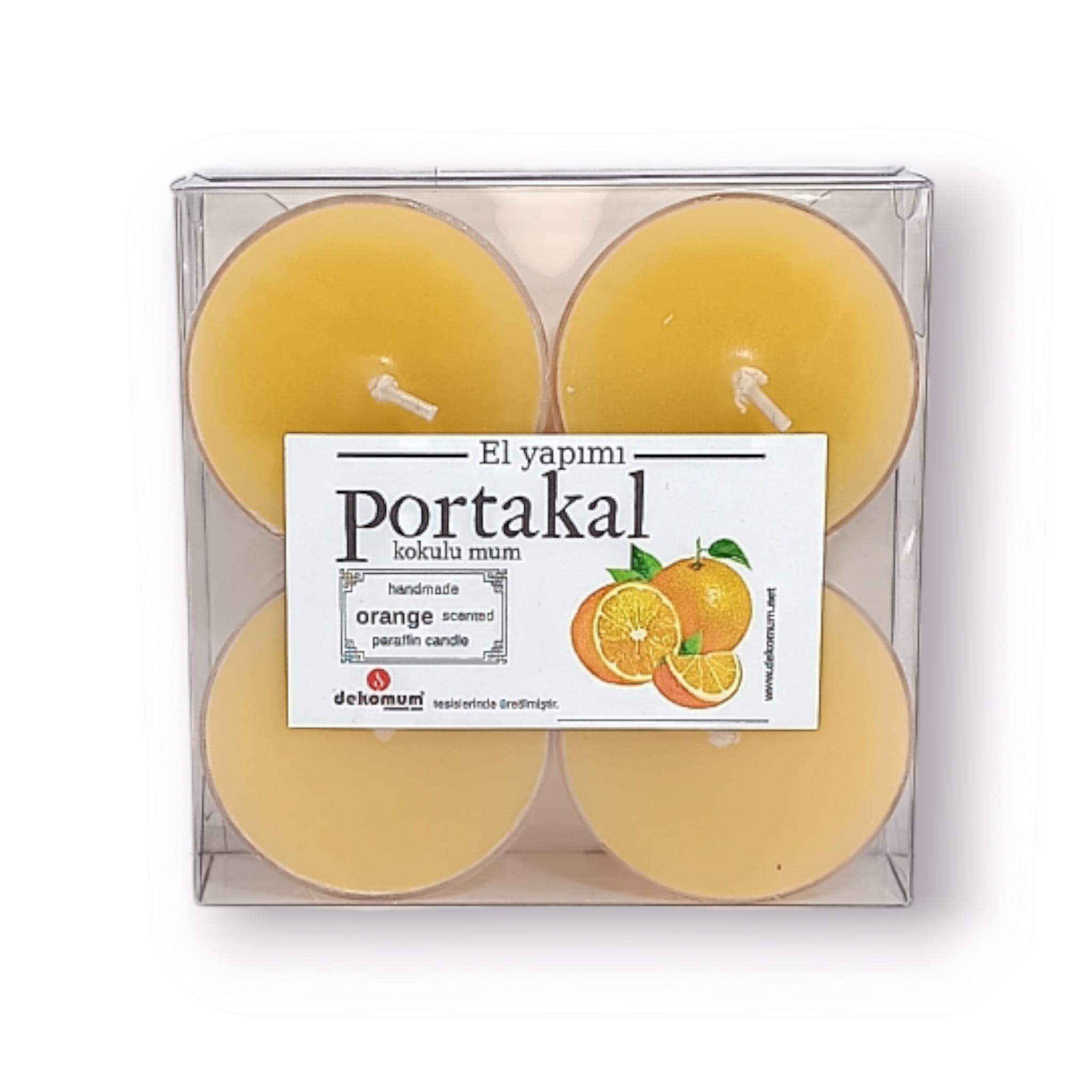 Kokulu mum 4’lü kapsül portakal