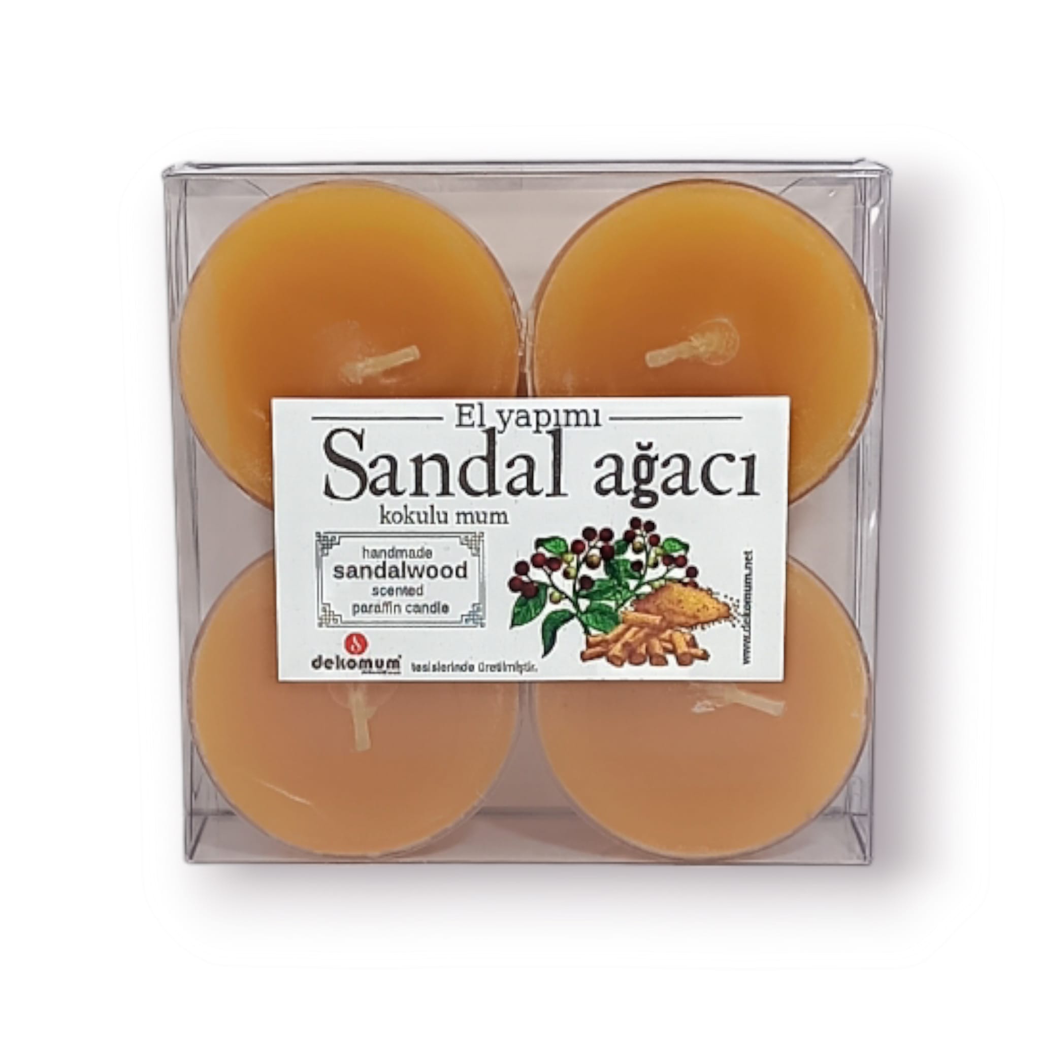Kokulu mum 4’lü kapsül sandal ağacı