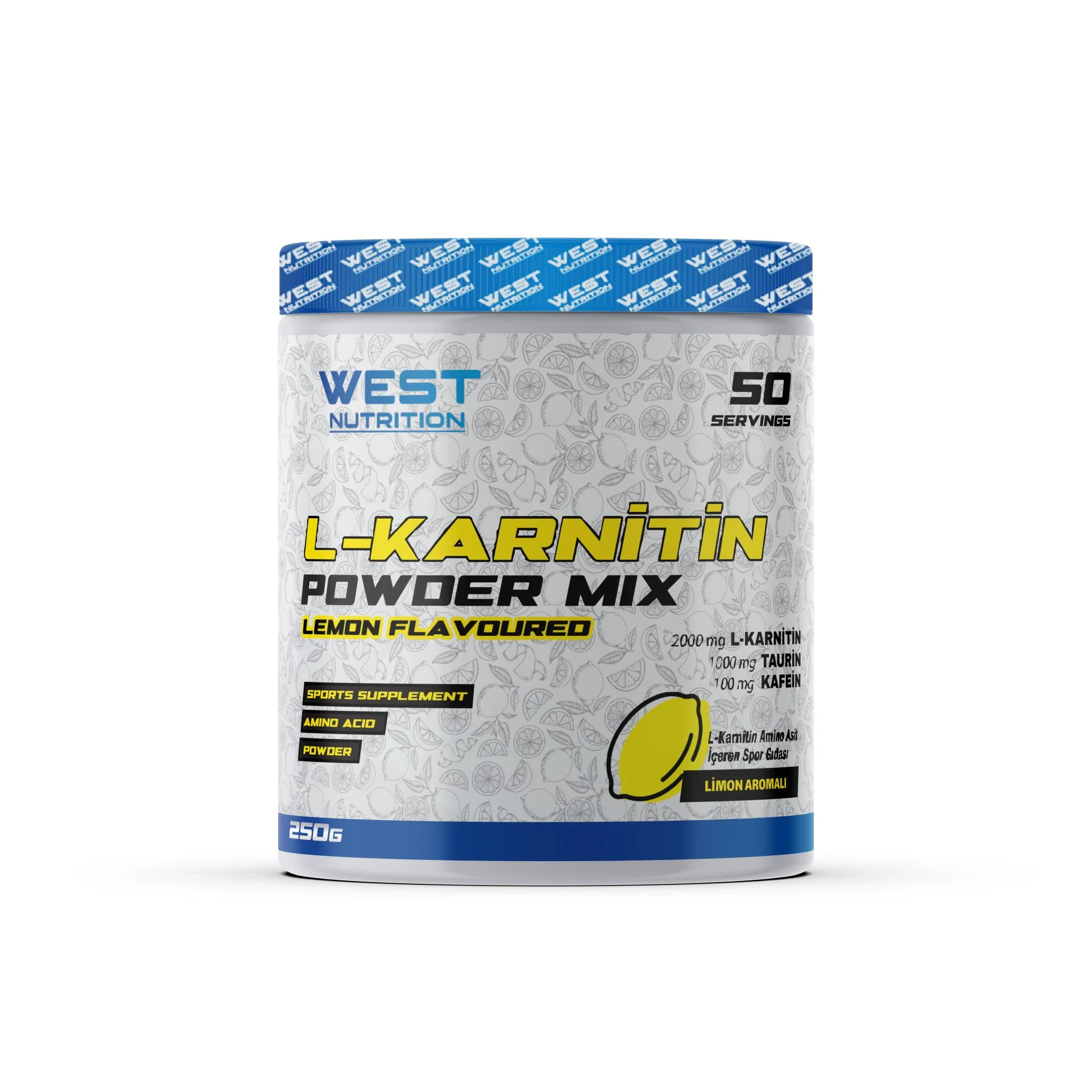 L-Karnitin Taurin 250 gr 50 Servis Limon Aromalı