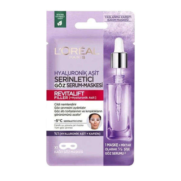 L'Oreal Paris Hyaluronik Asit Revitalift Filler Serinletici Göz Serum Maskesi