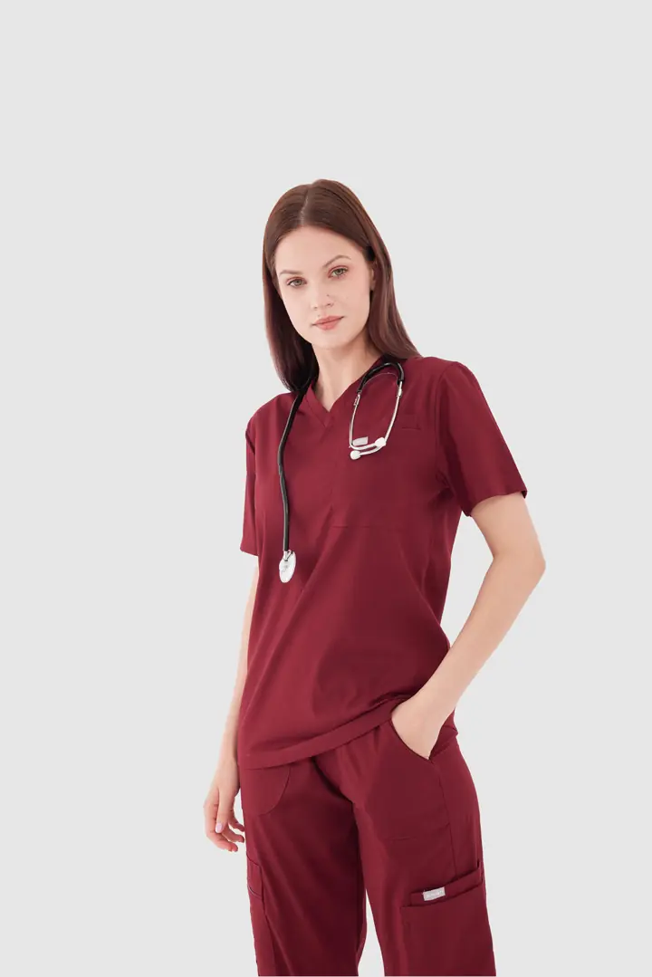 L Y O N -  Bordo Kadın Üst Üniforma (OVERSİZE) - 3