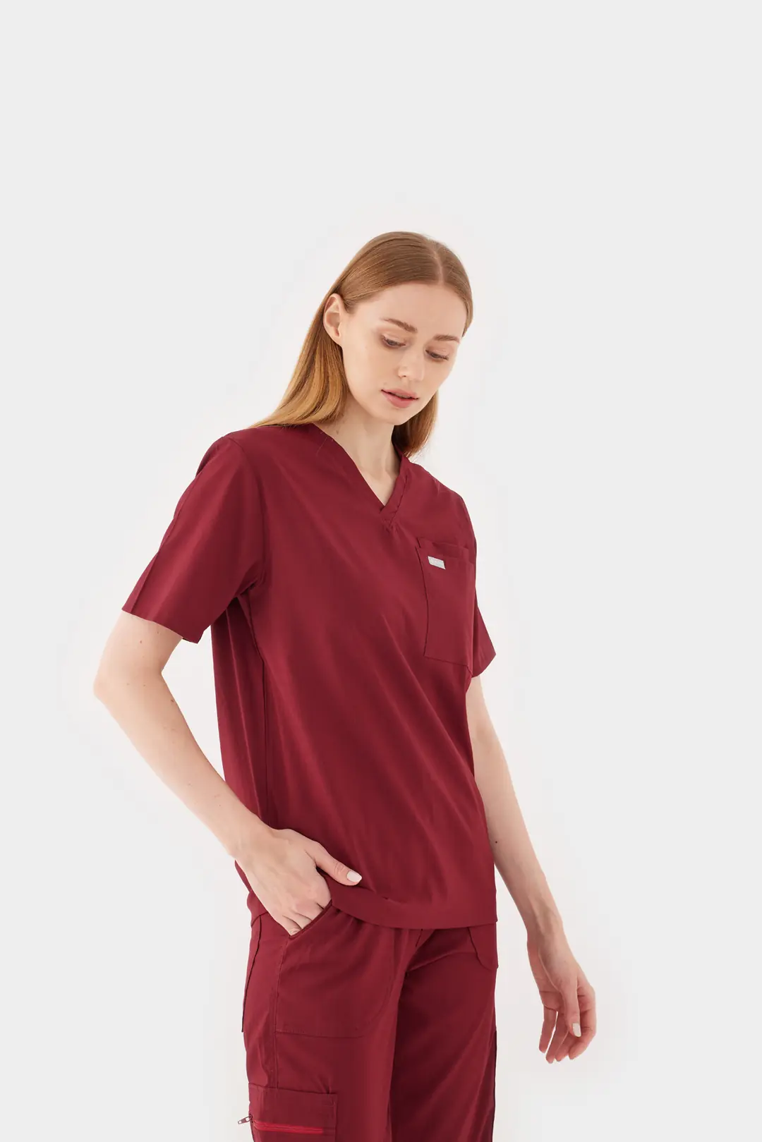 L Y O N -  Bordo Kadın Üst Üniforma (OVERSİZE) - 5