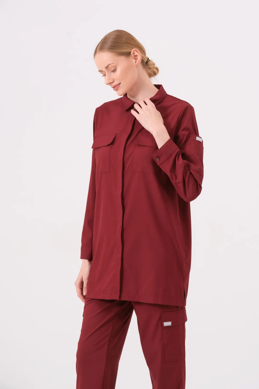 LAURA - BORDO KADIN TESETTÜR ÜST ÜNİFORMA
