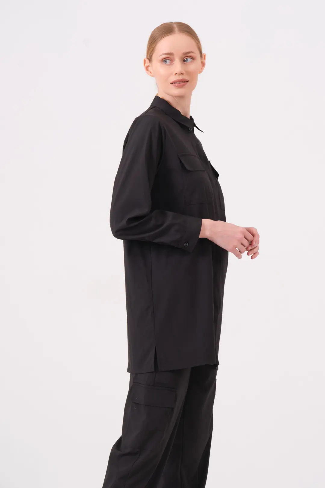 LAURA - SİYAH KADIN TESETTÜR ÜST ÜNİFORMA - 3