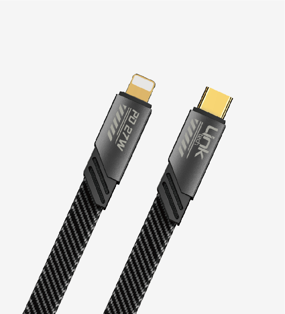 K475 Mecha Style 120cm 65W+20W USB-C → Type-C + Lightning PD Fast Charging Y-Cable