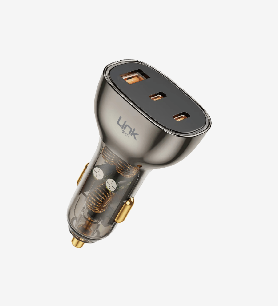 C436 Transparent 55W Dual PD (30W) & QC (25W) Super Fast Car Charger 12 Pack