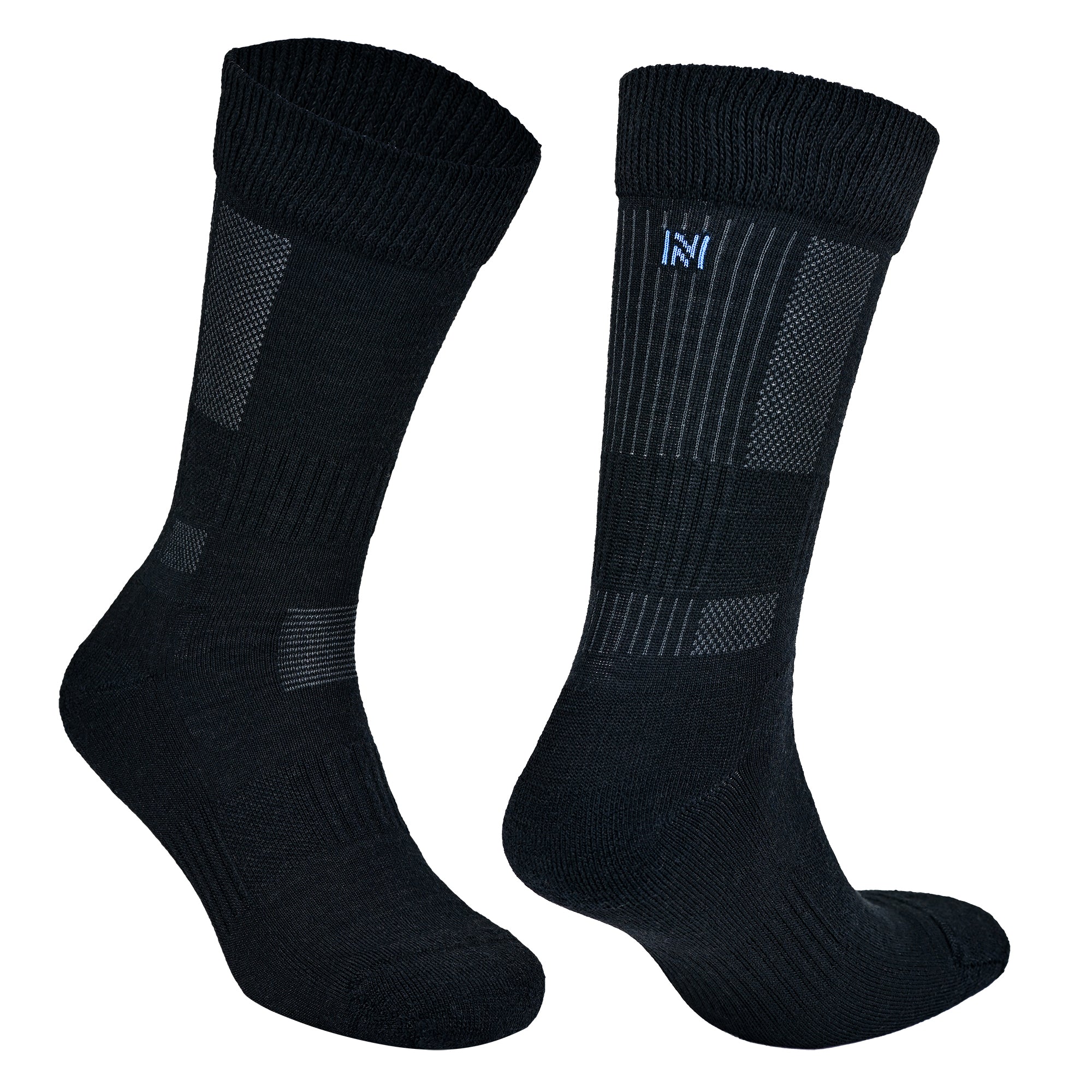 LEONARDO Merino Yünü Outdoor Yürüyüş Çorabı 2'li Paket Jet Black - 3