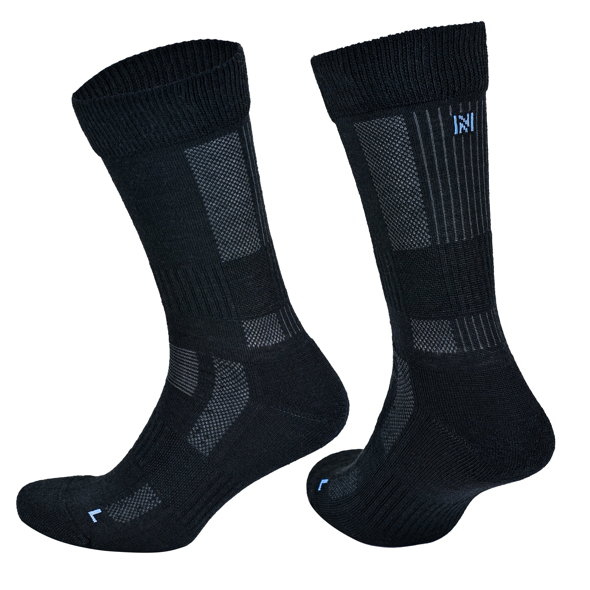 LEONARDO Merino Yünü Outdoor Yürüyüş Çorabı 2'li Paket Jet Black - 4